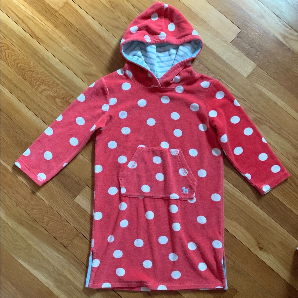 Mini Boden 5-6Y Girls’ Polka Dot Terry Toweling Hoodie